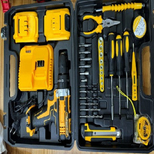 SET CON TALADRO RECARGABLE CON HERRAMIENTAS Ref: DW-22 AM