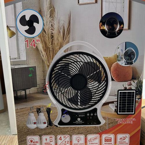 ABANICO RECARGABLE SOLAR CON ALTAVOZ Ref: EP-514