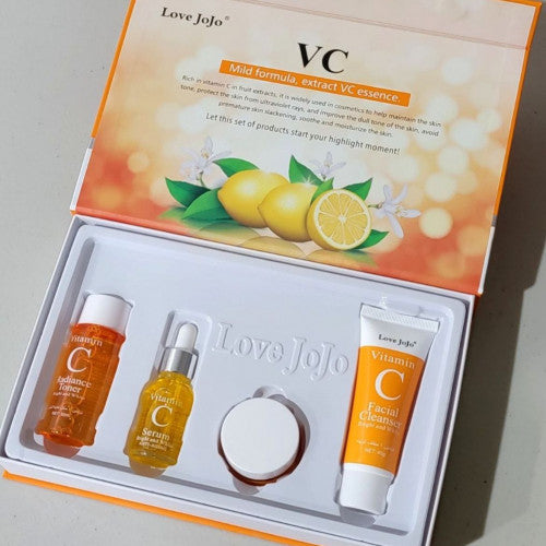 KIT DE INICIO PARA EL CUIDADO FACIAL LIMPIADOR FACIAL, TÓNICO RADIANTE, SUERO Y CREMA, TODOS ENRIQUECIDOS CON VITAMINA C BORAU