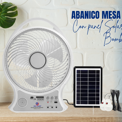 ABANICO RECARGABLE SOLAR CON ALTAVOZ Ref: EP-514