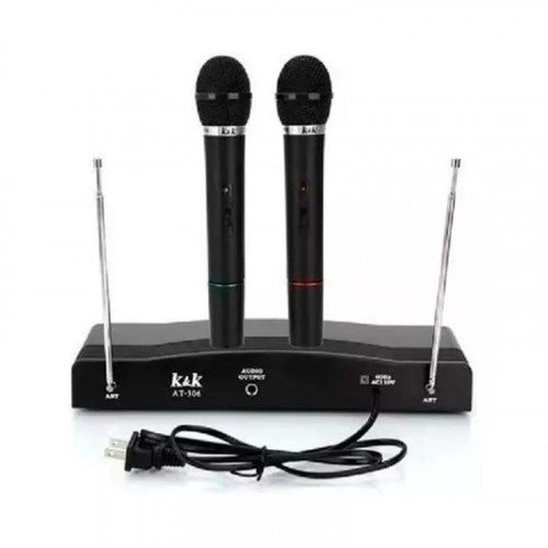 SET DE 2 MICROFONOS PARA KARAOKE MARCA KYK